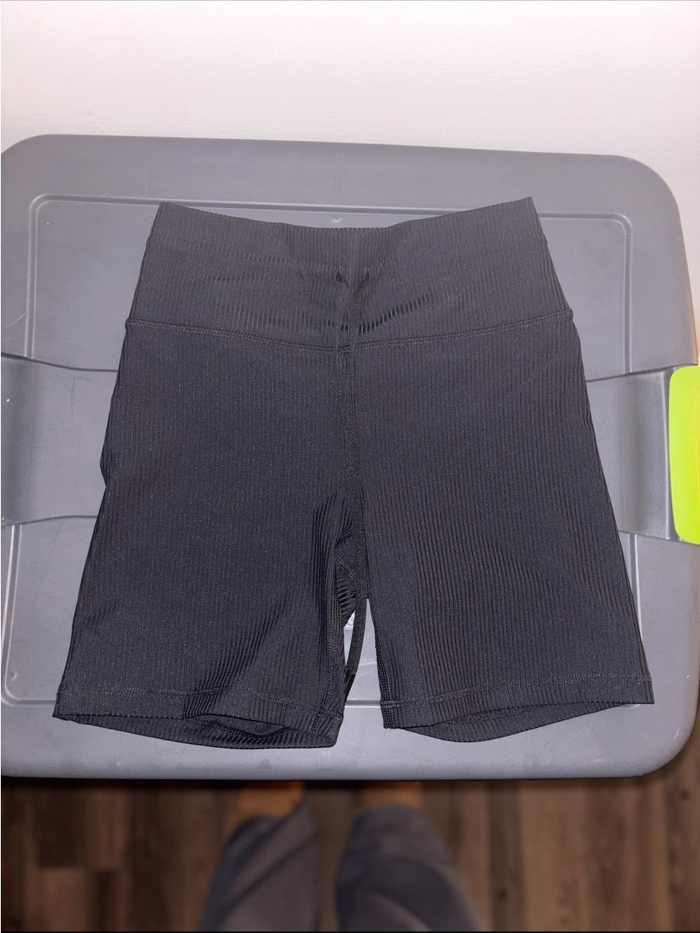 Fabletics black ribbed biker shorts